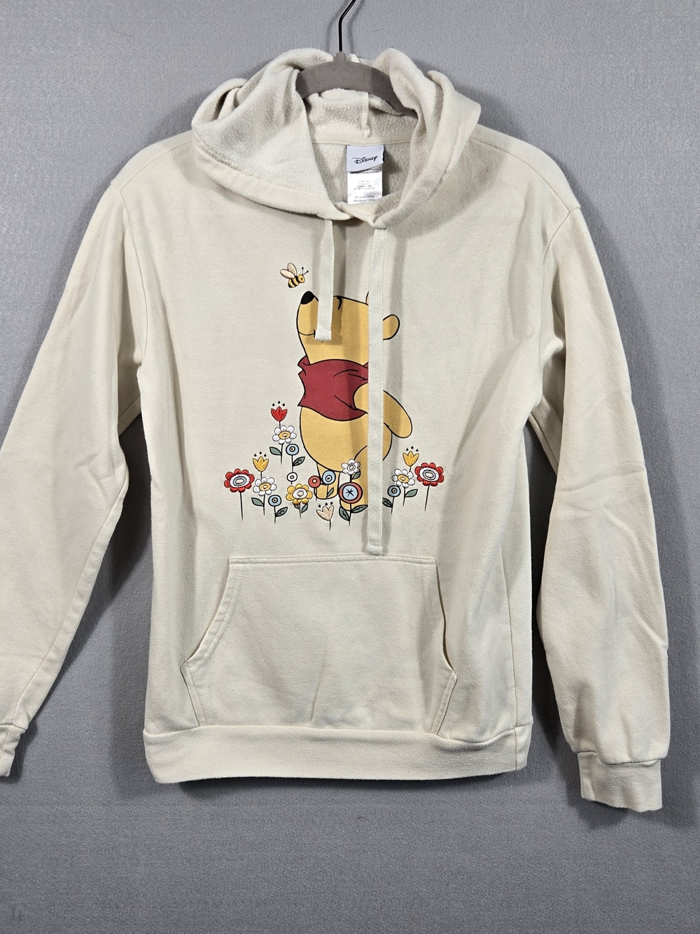 Disney Winnie the Pooh Embroidered Cream Hoodie - Size Small